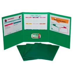 Image for C-Line 3-Pocket Tri-Fold Poly Portfolios, Green, Pack of 24 from School Specialty