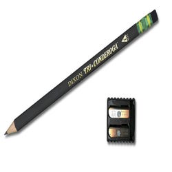 Image for Ticonderoga Tri-Write Triangular Pencils with Erasers, No 2 Tip, Black, Pack of 12 from School Specialty