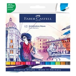 Image for Faber-Castell Aqua Markers, Dual Ended, Assorted Colors, Set of 12 from School Specialty