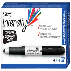 Image for BIC Intensity Low Odor Non-Toxic Dry Erase Marker, Fine Tip, Black, Pack of 12 from School Specialty
