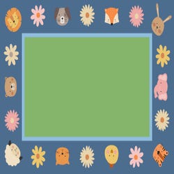 Image for Childcraft Animal Friends Border Carpet, 10 Feet 6 Inches x 13 Feet 2 Inches, Rectangle from School Specialty