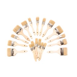 Jack Richeson Utility White Bristle Brushes Assortment, Flat Type, Assorted Sizes , Set of 48 1412628