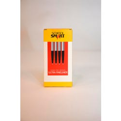 School Smart Fineliner Pen, 0.4 mm Ultra Thin Tip, Black, Pack of 12 Item Number 1593111
