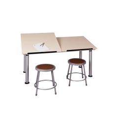 Image for Diversified Woodcrafts ALTD Drawing Table, 2 Piece Adjustable Top, 60 x 30 x 28 Inches, Plastic Laminate Top from School Specialty