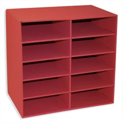 Image for Classroom Keepers 10 Shelf Organizer, 21 x 12-7/8 x 17 Inches, Red from School Specialty