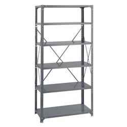 Image for Safco Commercial Shelving, 75 in H X 36 in W X 18 in D, Steel, Dark Gray, 6-Shelves from School Specialty