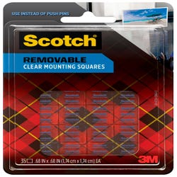 Image for Scotch Removable Mounting Square, 11/16 x 11/16 Inch, 1/4 lb Capacity, Clear, Pack of 35 from School Specialty