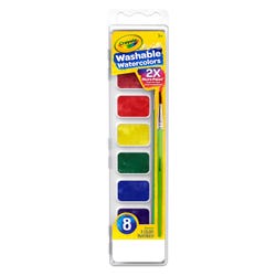 Image for Crayola Washable Watercolor Paint, Square Pan, Assorted 8-Color Set from School Specialty