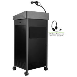 Image for Oklahoma Sound Greystone Lectern with Sound and Wireless Headset Mic, 23-1/2 x 19-1/4 x 45-1/2 Inches from School Specialty