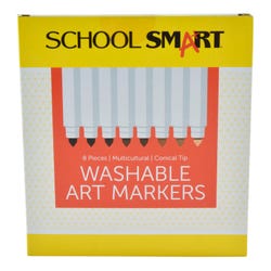 Image for School Smart Washable Markers, Conical Tip, Multicultural, Pack of 8 from School Specialty