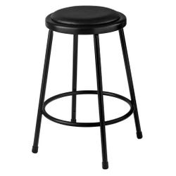 Image for National Public Seating Heavy Duty Vinyl Padded Steel Stool, 24 Inch, Black from School Specialty