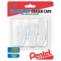 Image for Pentel Hi-Polymer Eraser Caps, White, Pack of 10 from School Specialty