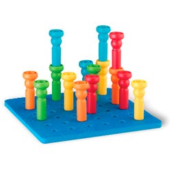 Image for Lauri Tall Stacker Pegs and Pegboard Set, 26 Pieces from School Specialty