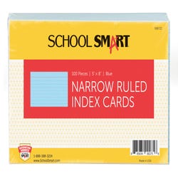Image for School Smart Ruled Index Cards, 5 x 8 Inches, Blue, Pack of 100 from School Specialty