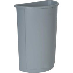Image for Rubbermaid Space Saving Half Round Waste Basket, 21 Gallon, Plastic, Gray from School Specialty
