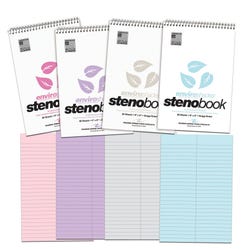 Image for Enviroshades Steno Notebooks, 6 x 9 Inches, Assorted Colors, 80 Sheets, Pack of 4 from School Specialty