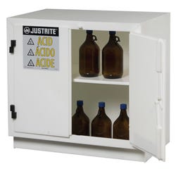 Image for Justrite Acid Storage Cabinet, 35-3/4 in H X 36 in W X 21-3/4 in D, High Density Polyethylene from School Specialty