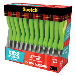 Image for Scotch Soft Touch Pointed Kids Scissors, 5 Inches, Stainless Steel Blade, Pack of 12 from School Specialty