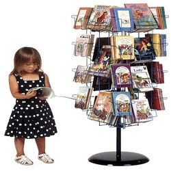 Image for R-Wireworks Rotating Floor Display, 30 Pocket, 20 x 20 x 41, 48, or 54 Inches, Black from School Specialty