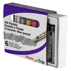 Image for Pentel Arts Oil Pastels, Assorted Metallic Colors, Set of 6 from School Specialty