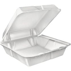 Image for Dart Container Large Carryout Tray, 9 L x 9 W in, 1-Compartment, Foam, White, Pack of 200 from School Specialty