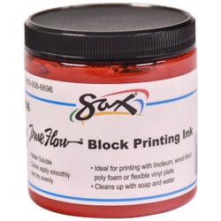 Sax Water Soluble Block Printing Ink, 8 Ounce Jar, Primary Red Item Number 461906