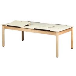 Diversified Woodcrafts 4 Station Drafting Table, 84 x 48 x 30 Inches, Almond Colored Plastic Laminate Top, Item Number 599189