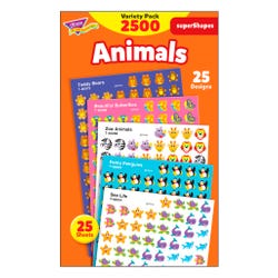 Image for Trend Enterprises Super Shapes Animal Stickers, Incentive Variety Pack, 13/32 in, Pack of 2500 from School Specialty