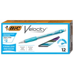 Image for BIC Velocity Latex-Free Mechanical Pencils with Cushioned Grips and Erasers, 0.9 mm Tips, Aqua, Pack of 12 from School Specialty