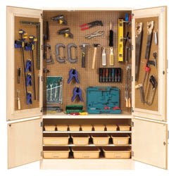 Image for Diversified Spaces Tech-Ed Tool Storage Cabinet, 48 x 22 x 84 Inches, Maple from School Specialty