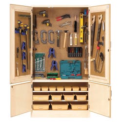 Image for Diversified Spaces Tech-Ed Tool Storage Cabinet, 48 x 22 x 84 Inches, Maple from School Specialty