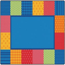 Carpets for Kids KIDSoft Pattern Blocks Carpet, 6 x 9 Feet, Rectangle, Multicolored, Item Number 1576140