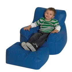 Image for Children's Factory Chair and Ottoman Set, Vinyl, Blue from School Specialty
