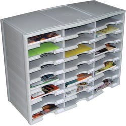 Image for Storex Literature Organizer, 24 Compartments, Gray from School Specialty