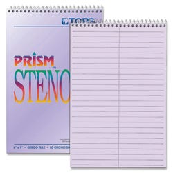 Image for TOPS Wirebound Steno Notebook, 6 x 9 Inches, Gregg Ruled, Orchid, 80 Sheets, Pack of 4 from School Specialty