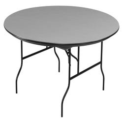 Image for Midwest Folding Hexalite Round Lightweight Folding Table, 72 Dia x 29 H in, Rugged ABS Plastic, Gray Top, Black Trim/Frame from School Specialty