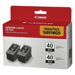 Image for Canon Ink Toner Cartridge, PG40TWINPK, Black, Pack of 2 from School Specialty