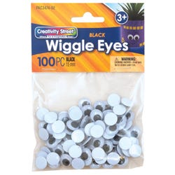 Image for Creativity Street Round Wiggle Eyes, 15 mm, Black on White, Pack of 100 from School Specialty