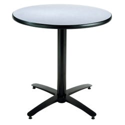 KFI Round Pedestal Cafeteria Table, 36 in Dia, 1/4 in High Pressure Laminate Table Top, Black Frame, Item Number 1305246