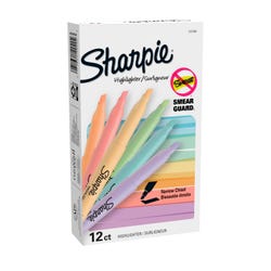 Image for Sharpie Pocket Highlighters, Mild Pastel Colors, Assorted, Chisel Tip, Set of 12 from School Specialty