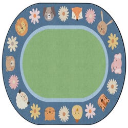 Image for Childcraft Animal Friends Border Carpet, 8 x 12 Feet, Oval from School Specialty