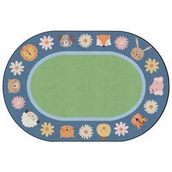 Image for Childcraft Animal Friends Border Carpet, 8 x 12 Feet, Oval from School Specialty