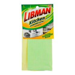 Image for Libman All-Purpose Microfiber Cloths, 12 x 12 Inches, Green and Yellow, Pack of 2 from School Specialty
