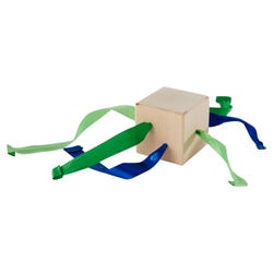 Abilitations Ribbon Pull Cube, Small, 2 x 2 x 2 Inches, Item Number 2027643