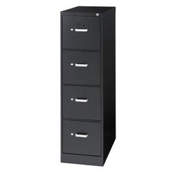 Affordable Interior Systems 4-Drawer Vertical Filing Cabinet, 18-1/4 x 25 x 52 Inches, Black 2073485