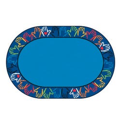 Image for Carpets for Kids Hands Together Carpet, 6 x 9 Feet, Oval, Multicolored from School Specialty