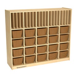 Image for Childcraft Mobile Cubby Storage Unit, 20 Baskets, 47-3/4 x 14-1/4 x 42 Inches from School Specialty