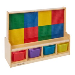 Image for Childcraft Dual-Sided Building-Brick Activity Center with Translucent Trays, PreK Grid, 39-1/2 x 14-1/4 x 30 Inches from School Specialty