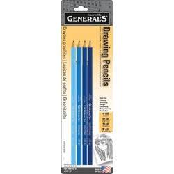 Image for Generals Non-Toxic Smooth Artists Graphite Drawing Pencils, Assorted Tips, Black, Set of 4 from School Specialty