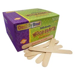 Creativity Street Wood Non-Toxic Jumbo Sized Craft Stick, 6 X 3/4 X 1/12 in, Natural, Pack of 500 Item Number 085961